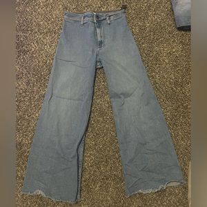 Zara marine straight jeans, color blue, worn decently, size 6